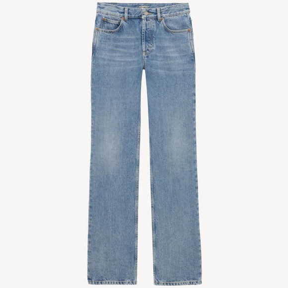 Saint Laurent NICO MID-RISE STRAIGHT JEANSBLUE BAHAMA
